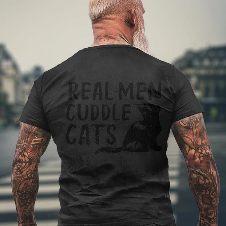 Real Cuddle Cats Black Cat Animals Cat Men's T-shirt Back Print Gifts for Old Men