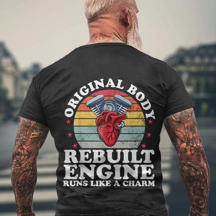 Rebuilt Engine Open Heart Surgery Recovery Survivor Men Gift Men's Crewneck Short Sleeve Back Print T-shirt Gifts for Old Men