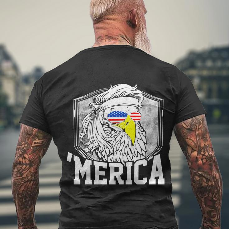 Redneck 4Th Of July Mullet Eagle Funny Bald Eagle ‘Merica Cool Gift Men's Crewneck Short Sleeve Back Print T-shirt Gifts for Old Men