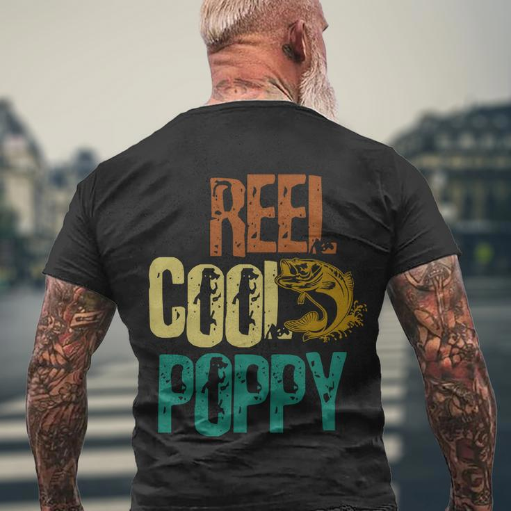 Reel Cool Poppy Vintage Fishing Men's Crewneck Short Sleeve Back Print T-shirt Gifts for Old Men