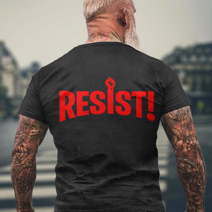 Resist Fist Logo Anti Trump Resistance Revolution Men's Crewneck Short Sleeve Back Print T-shirt Gifts for Old Men