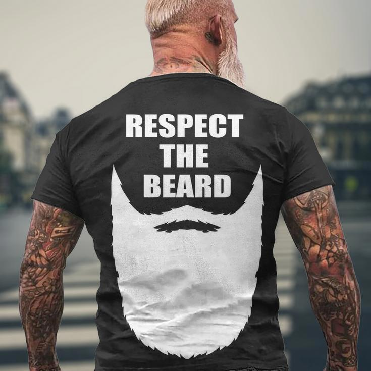 Respect The Beard Funny Bearded Tshirt Men's Crewneck Short Sleeve Back Print T-shirt Gifts for Old Men