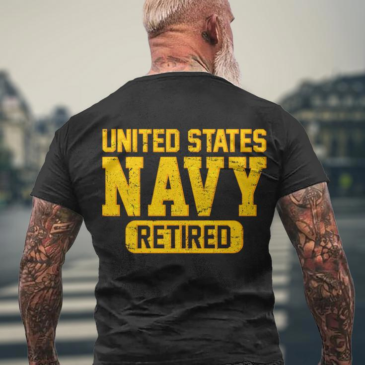 Retired United States Navy Men's Crewneck Short Sleeve Back Print T-shirt Gifts for Old Men