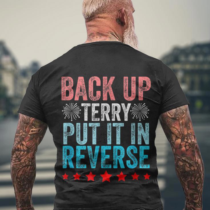 Retro Back Up Terry Put It In Reverse 4Th Of July Fireworks Men's Crewneck Short Sleeve Back Print T-shirt Gifts for Old Men