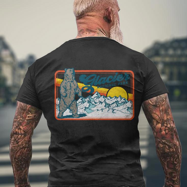 Retro Glacier National Park 80S Bear Graphic 80S Meaningful Gift Men's Crewneck Short Sleeve Back Print T-shirt Gifts for Old Men