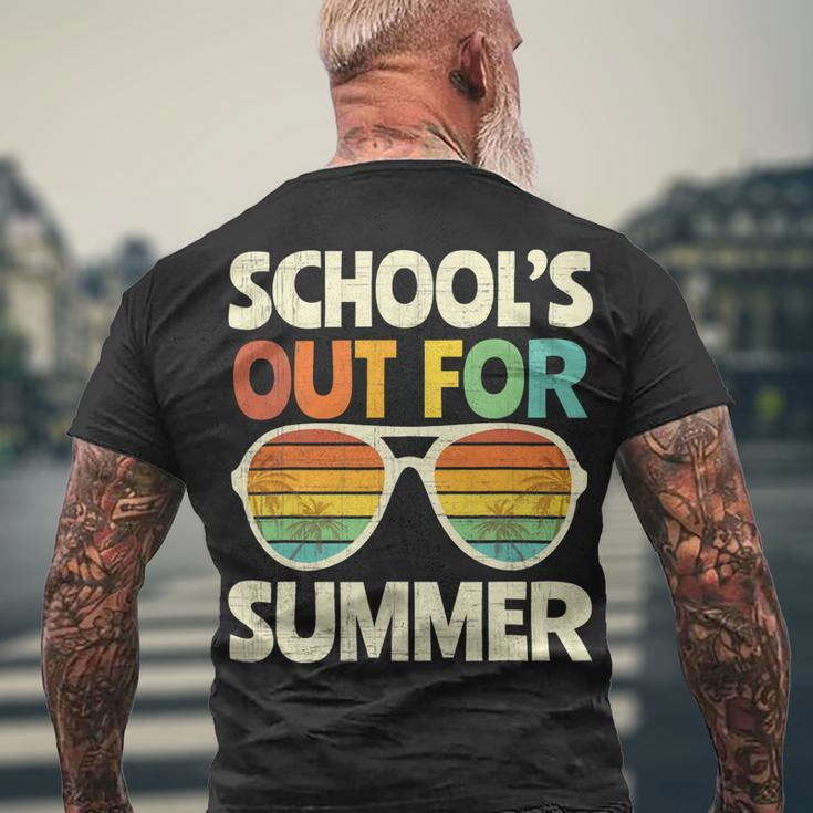 Retro Last Day Of School Schools Out For Summer Teacher V3 Men's T-shirt Back Print Gifts for Old Men