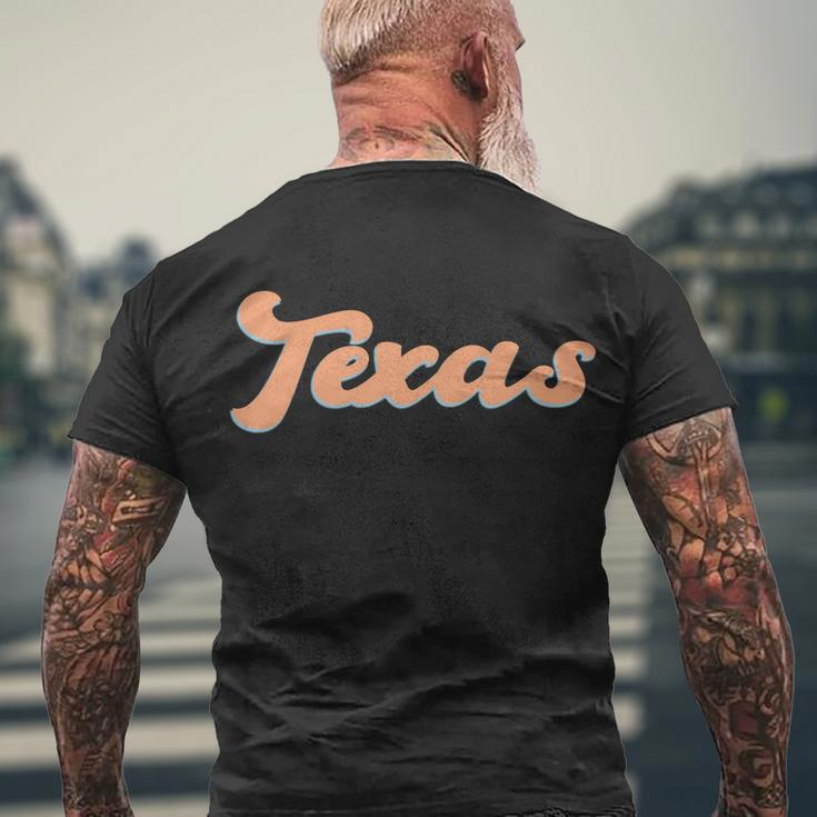 Retro Texas Logo Men's Crewneck Short Sleeve Back Print T-shirt Gifts for Old Men