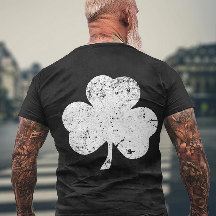 Retro Vintage Irish Distressed Shamrock St Patricks Day Tshirt Men's Crewneck Short Sleeve Back Print T-shirt Gifts for Old Men