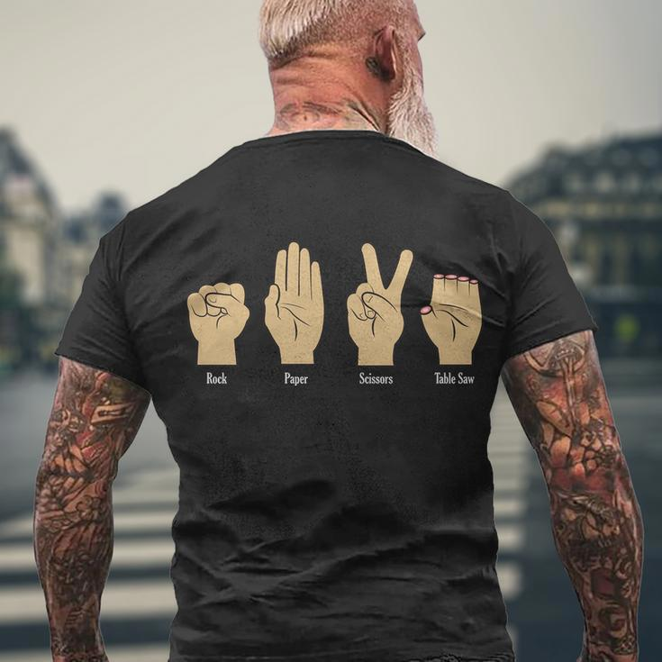 Rock Paper Scissors Table Saw Tshirt Men's Crewneck Short Sleeve Back Print T-shirt Gifts for Old Men