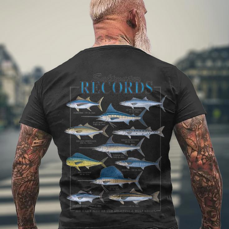 Saltwater Records Fish Of The Atlantic & Gulf Coast Sailfish Men's Crewneck Short Sleeve Back Print T-shirt Gifts for Old Men