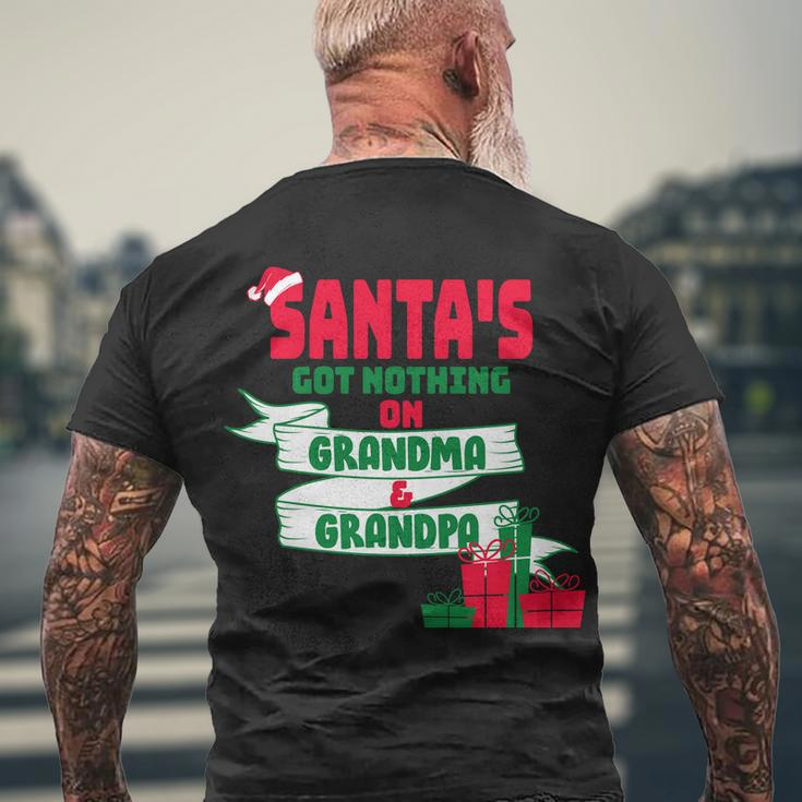 Santas Got Nothing On Grandma And Grandpa Christmas Men's Crewneck Short Sleeve Back Print T-shirt Gifts for Old Men