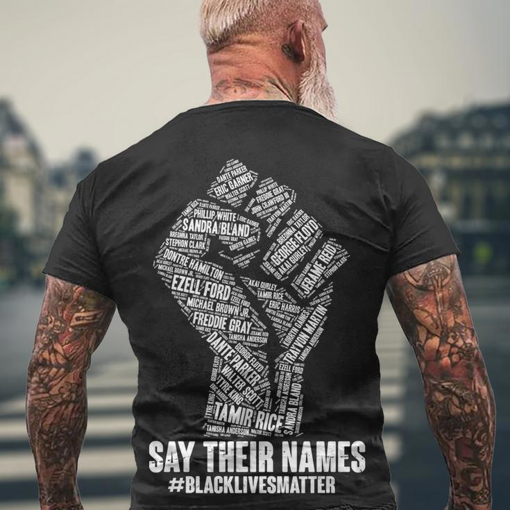 Say Their Names Blacklivesmatter Tshirt Men's Crewneck Short Sleeve Back Print T-shirt Gifts for Old Men
