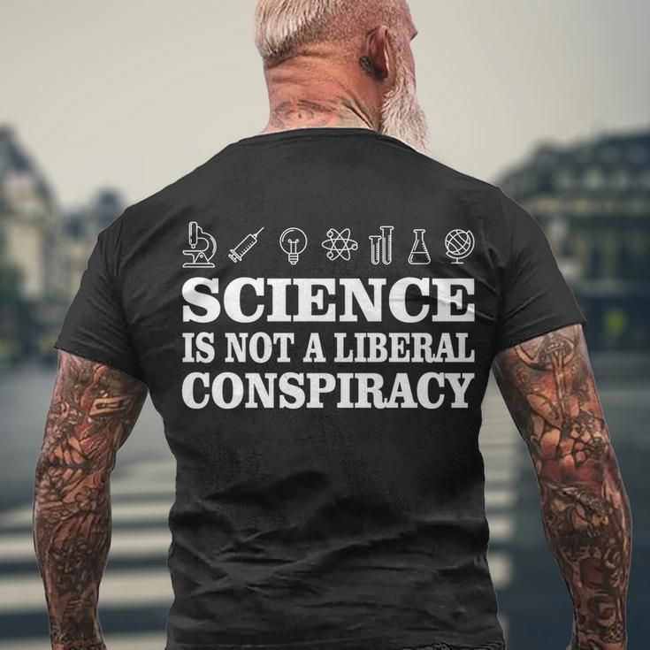 Science Is Not A Liberal Conspiracy Men's Crewneck Short Sleeve Back Print T-shirt Gifts for Old Men