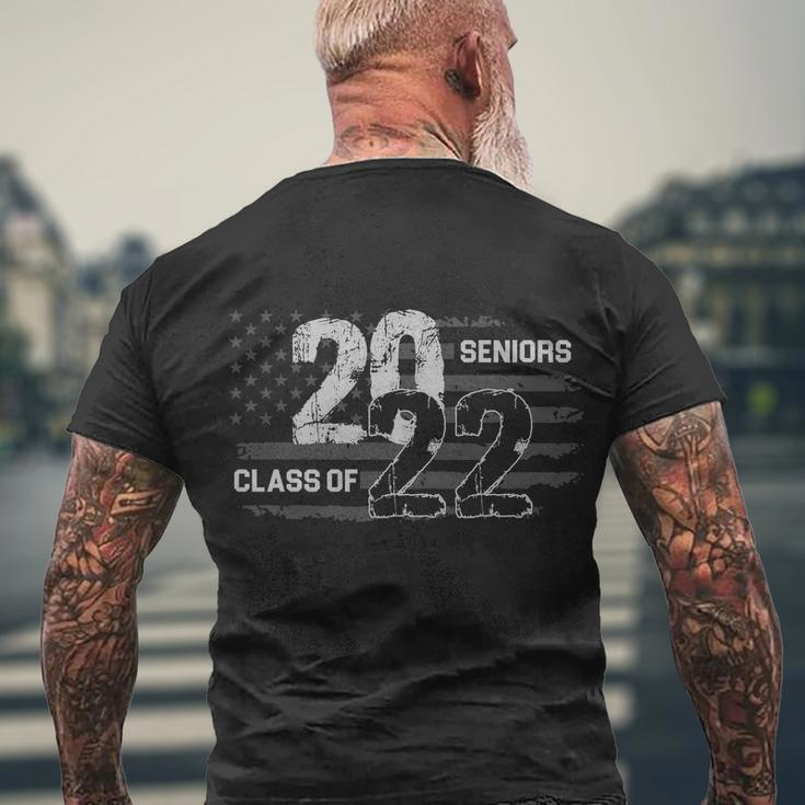 Seniors Class Of 2022 American Grey Style Flag Tshirt Men's Crewneck Short Sleeve Back Print T-shirt Gifts for Old Men