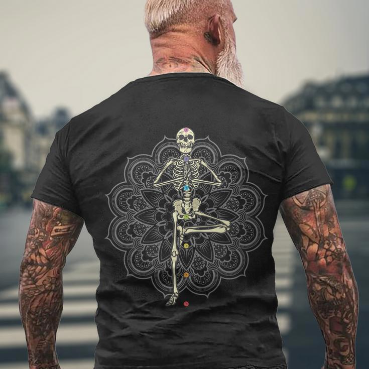 Skeleton Yoga V2 Men's Crewneck Short Sleeve Back Print T-shirt Gifts for Old Men