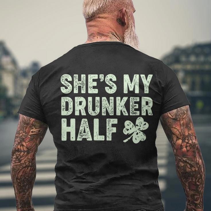 St Patricks Day Shes My Drunker Half Matching Couple&S Men's Crewneck Short Sleeve Back Print T-shirt Gifts for Old Men