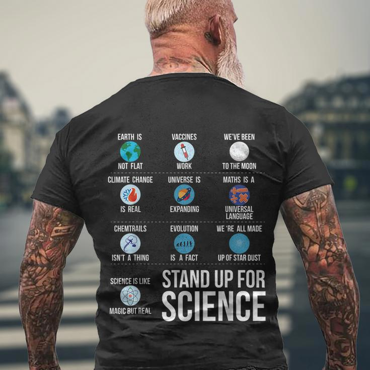 Stand Up For Science Men's Crewneck Short Sleeve Back Print T-shirt Gifts for Old Men