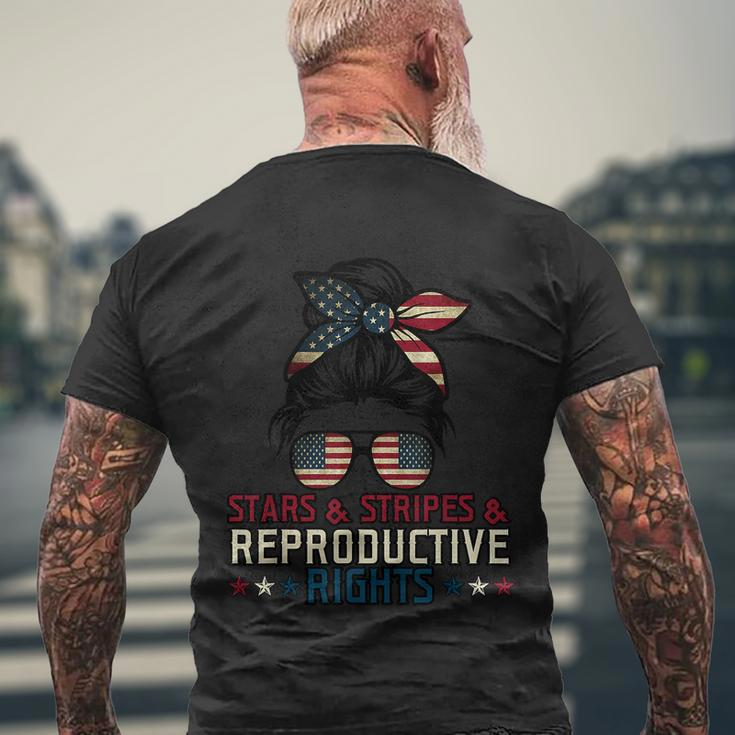 Stars Stripes Reproductive Rights American Flag V5 Men's Crewneck Short Sleeve Back Print T-shirt Gifts for Old Men