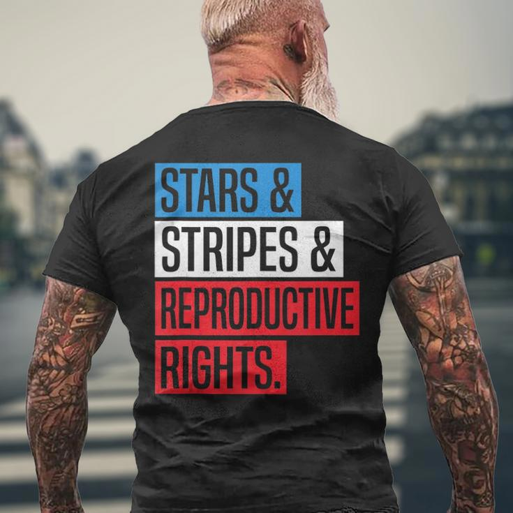 Stars Stripes And Reproductive Rights Pro Choice 4Th Of July Men's Back Print T-shirt Gifts for Old Men