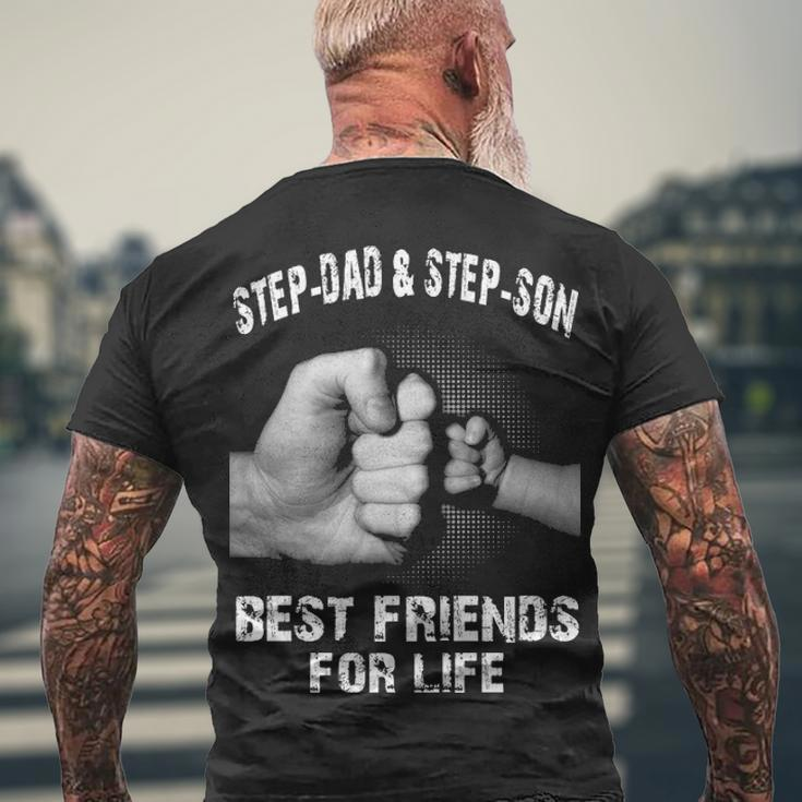 Step-Dad & Step-Son - Best Friends Men's Crewneck Short Sleeve Back Print T-shirt Gifts for Old Men