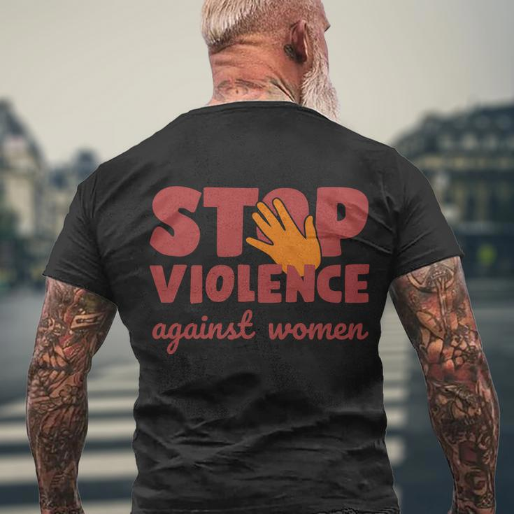 Stop Violence Against Women Men's Crewneck Short Sleeve Back Print T-shirt Gifts for Old Men