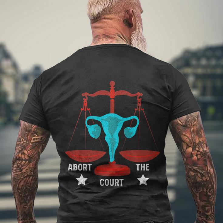 Strong Feminist Quotes Abort The Court Cool Feminists Men's Crewneck Short Sleeve Back Print T-shirt Gifts for Old Men
