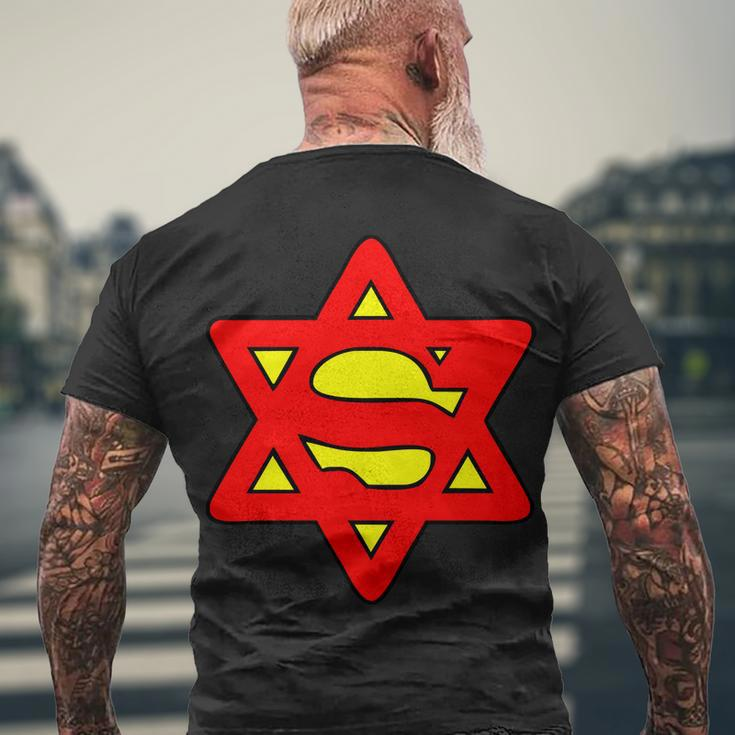 Superjew Super Jew Logo Men's Crewneck Short Sleeve Back Print T-shirt Gifts for Old Men