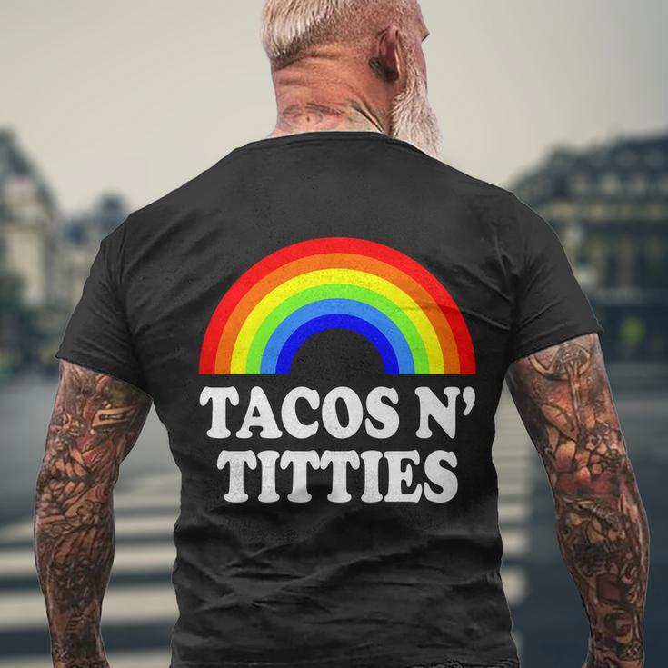 Tacos N Titties Funny Lgbt Gay Pride Lesbian Lgbtq Men's Crewneck Short Sleeve Back Print T-shirt Gifts for Old Men