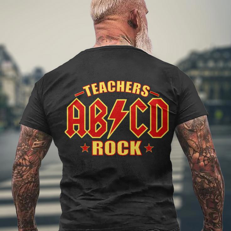 Teachers Rock Ab V Cd Abcd Men's Crewneck Short Sleeve Back Print T-shirt Gifts for Old Men