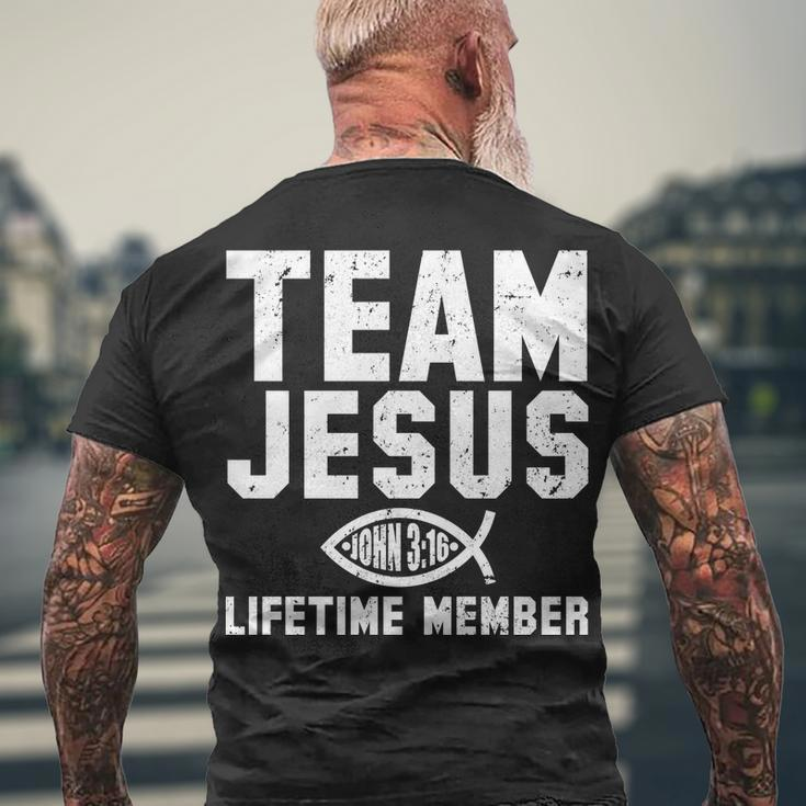 Team Jesus Lifetime Member John 316 Tshirt Men's Crewneck Short Sleeve Back Print T-shirt Gifts for Old Men
