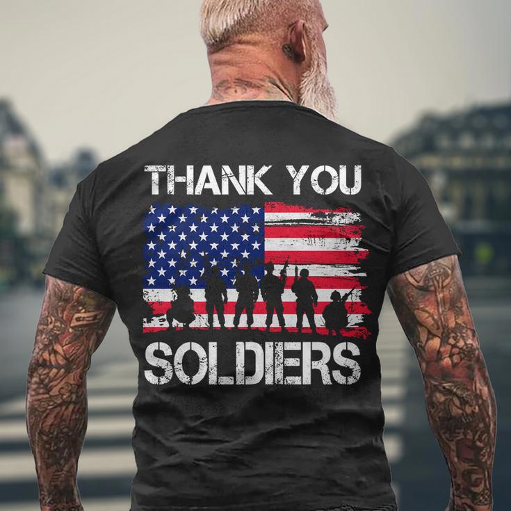 Thank You Soldiers Tshirt Men's Crewneck Short Sleeve Back Print T-shirt Gifts for Old Men