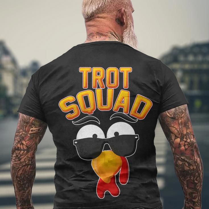 Thanksgiving Trot Squad Turkey Men's Crewneck Short Sleeve Back Print T-shirt Gifts for Old Men