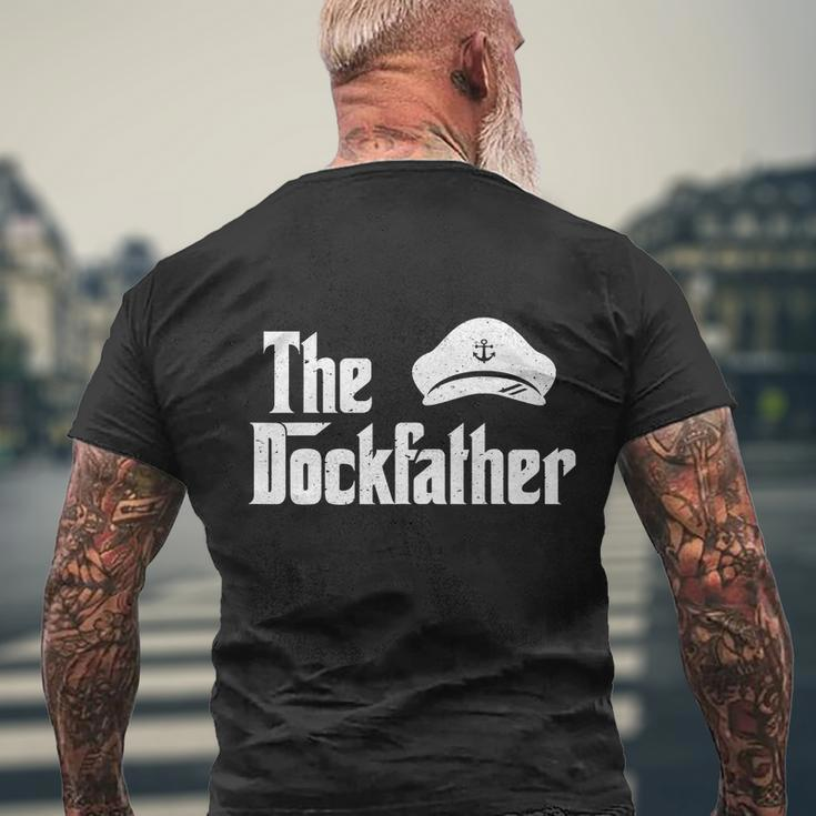 The Dockfather Funny Boating Fishing Dad Captain Men's Crewneck Short Sleeve Back Print T-shirt Gifts for Old Men