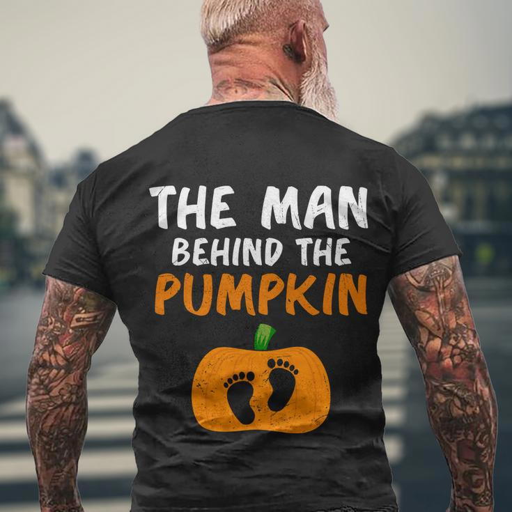 The Man Behind The Pumpkin Halloween Quote Men's Crewneck Short Sleeve Back Print T-shirt Gifts for Old Men