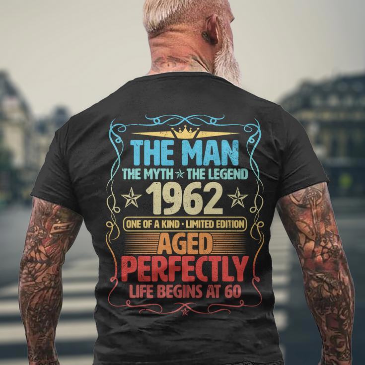 The Man Myth Legend 1962 Aged Perfectly 60Th Birthday Tshirt Men's Crewneck Short Sleeve Back Print T-shirt Gifts for Old Men