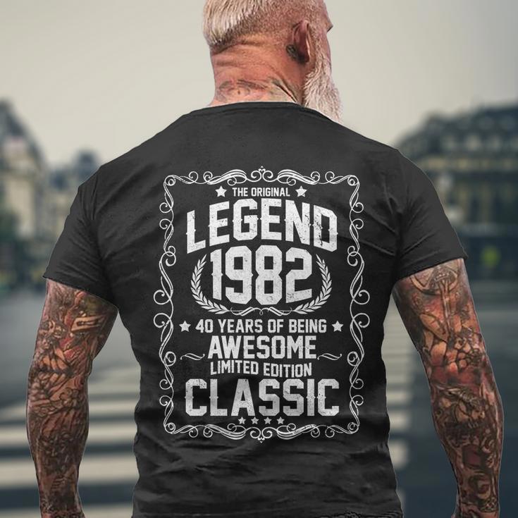 The Original Legend 1982 40Th Birthday Men's Crewneck Short Sleeve Back Print T-shirt Gifts for Old Men