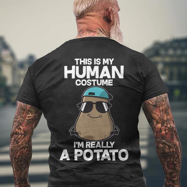 This Is My Human Costume Im Really A Potato Tshirt Men's Crewneck Short Sleeve Back Print T-shirt Gifts for Old Men