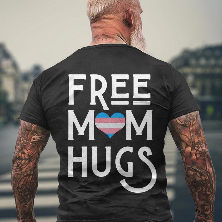 Transgender Heart Free Mom Hugs Cool Gift Men's Crewneck Short Sleeve Back Print T-shirt Gifts for Old Men