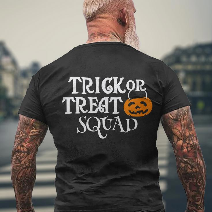 Trick Or Treat Squad Pumpkin Halloween Quote Men's Crewneck Short Sleeve Back Print T-shirt Gifts for Old Men