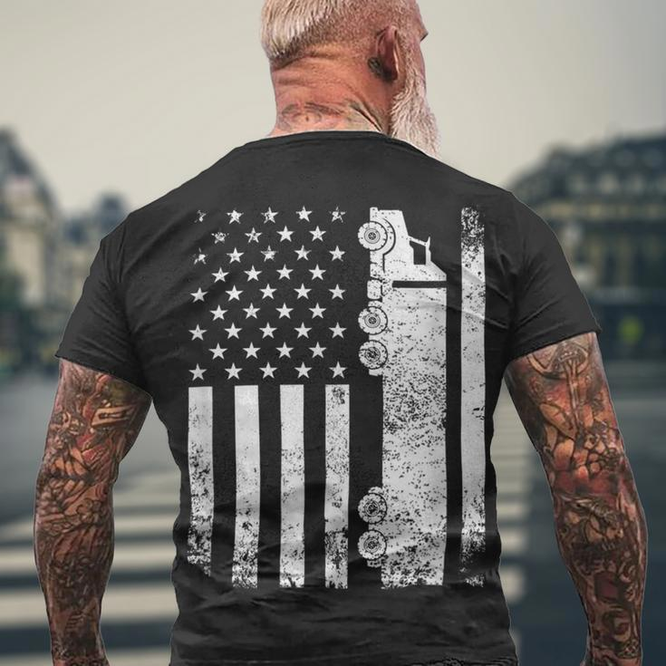 Trucker Trucker American Flag Usa Patriotic Truck Driver Dad Trucker Men's T-shirt Back Print Gifts for Old Men