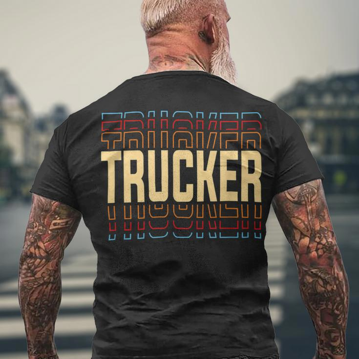Trucker Trucker Job Title Vintage Men's T-shirt Back Print Gifts for Old Men