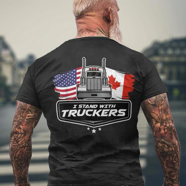 Trucker Trucker Support I Stand With Truckers Freedom Convoy _ V2 Men's T-shirt Back Print Gifts for Old Men