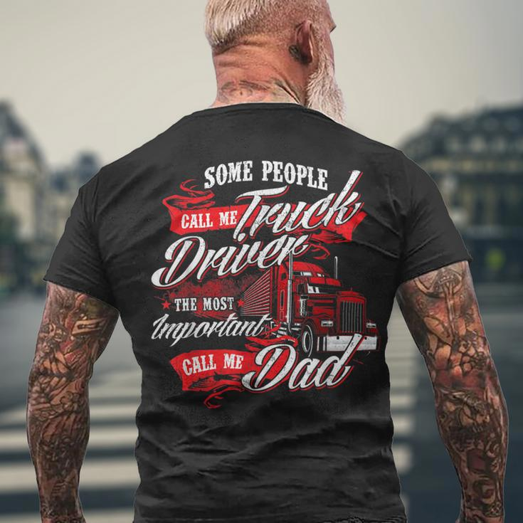 Trucker Truck Driver Dad Trucker Trucking Semi Truck Driver Men's T-shirt Back Print Gifts for Old Men