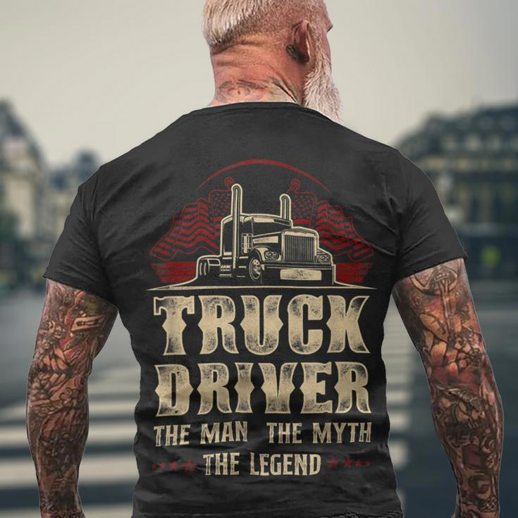 Trucker Trucker Truck Driver Vintage Truck Driver The Man The Myth Men's T-shirt Back Print Gifts for Old Men