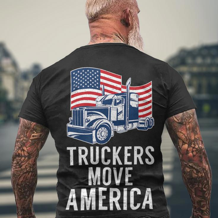 Trucker Truckers Move America American Trucker Truck Driver Men's T-shirt Back Print Gifts for Old Men