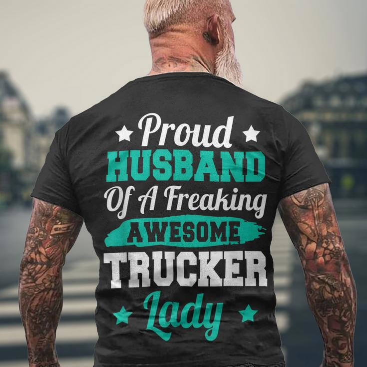 Trucker Trucking Truck Driver Trucker Husband Men's T-shirt Back Print Gifts for Old Men