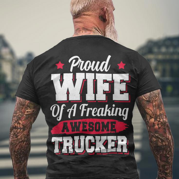 Trucker Trucking Truck Driver Trucker Wife Men's T-shirt Back Print Gifts for Old Men