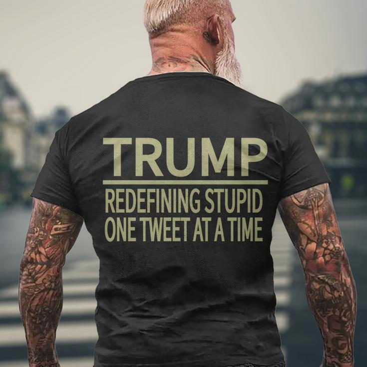 Trump Redefining Stupid Men's Crewneck Short Sleeve Back Print T-shirt Gifts for Old Men
