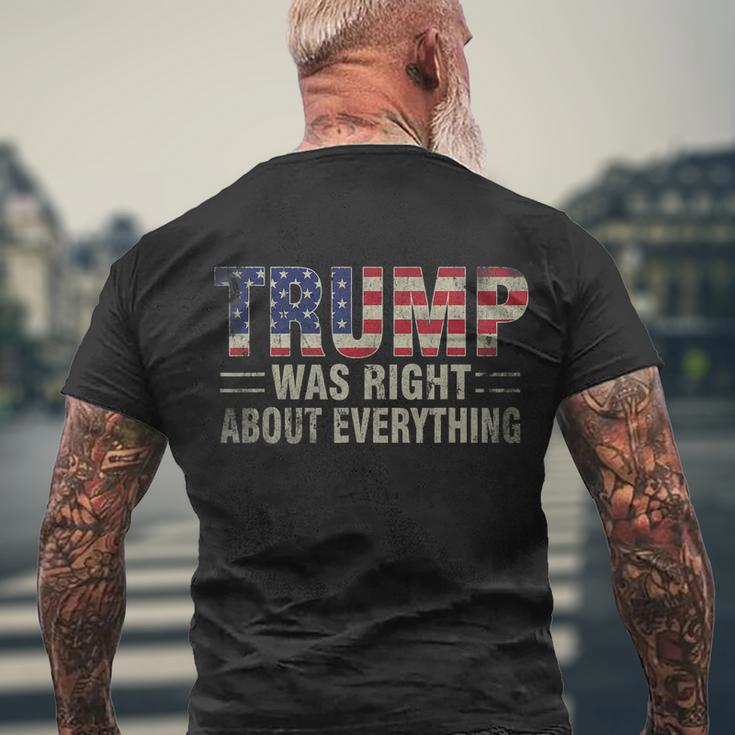 Trump Was Right About Everything President Donald Trump Men's Crewneck Short Sleeve Back Print T-shirt Gifts for Old Men
