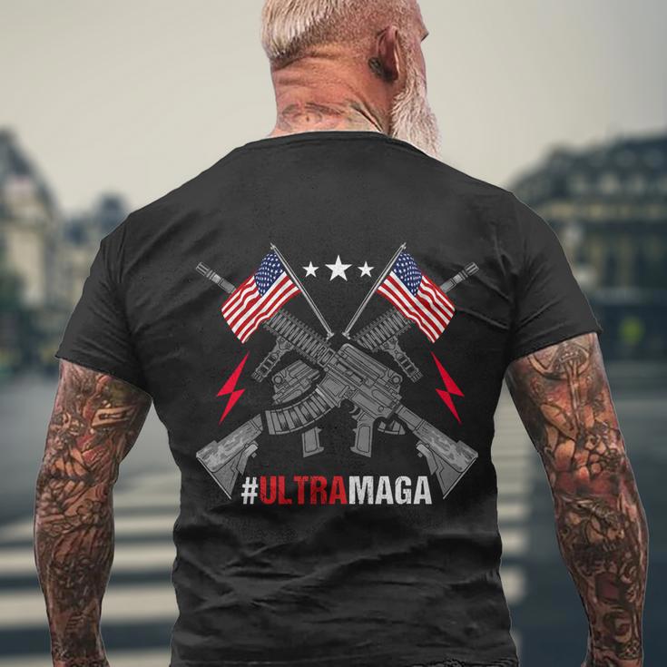 Ultra Maga Funny Conservative Anti Biden Pro Trump Tshirt Men's Crewneck Short Sleeve Back Print T-shirt Gifts for Old Men